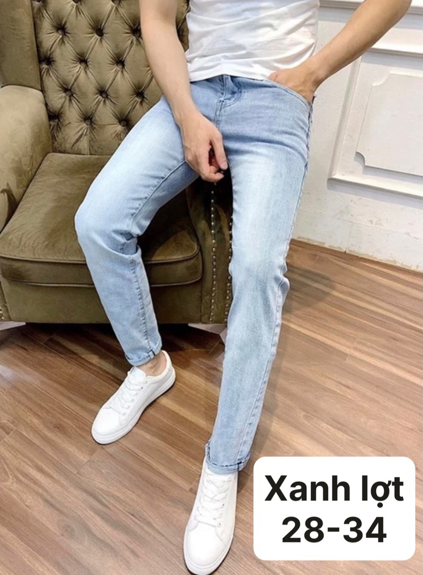 Quần jean dài màu xanh lợt